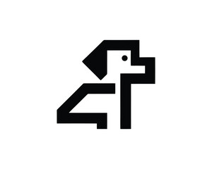 Obraz premium Modern geometric dog logo design in minimalist style