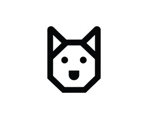 Fototapeta premium Minimalist husky vector icon clean line art illustration