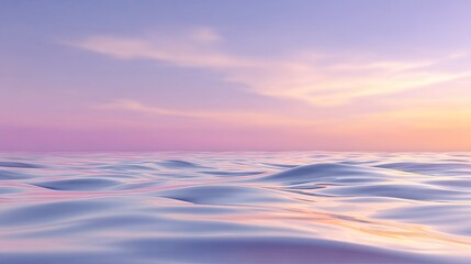 Fototapeta premium Serene Ocean Waves Under Soft Sunset Hues with Calm Reflections and Tranquil Atmosphere in Gentle Natural Light