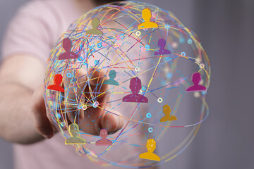 Visual representation of a global network, illustrating interconnectedness and digital...