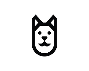 Fototapeta premium Minimalist dog face vector icon minimalist