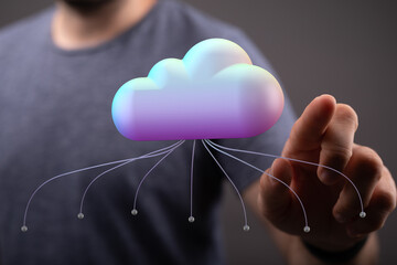 Image depicting secure cloud computing, data storage, and network access.