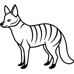 Aardwolf line art vector