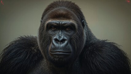 Obraz premium A large and imposing male gorilla from the western lowlands