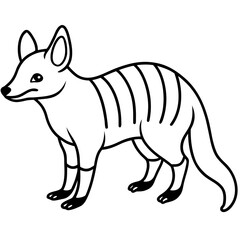 Fototapeta premium Aardwolf line art vector