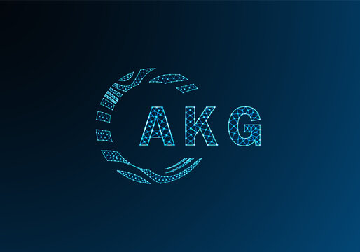 AKG low poly letter logo vector design. AKG lower poly logo design. AKG unique low poly logo design.