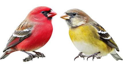 Fototapeta premium two robin on a white background