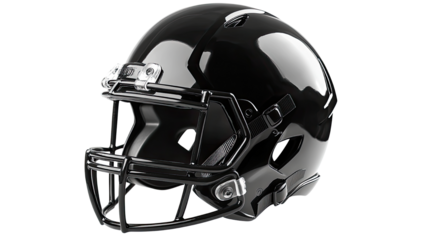  black football helmet on white background