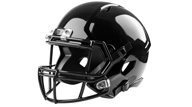 black football helmet on white background