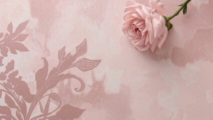 A charming setting enhanced by a pink bloom that conveys love and romance.