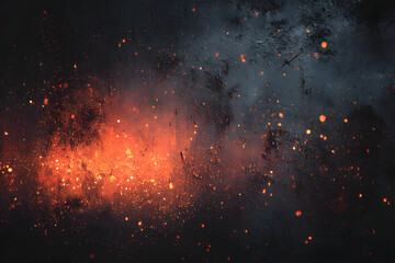 grungy black texture with vintage scratches and orange light leak for edgy web design, print media background, and creative branding graphics