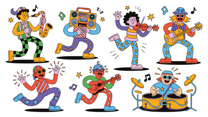 Vibrant Musicians: Colorful Illustrations of Joyful Music Makers