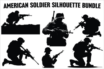 Battle-Ready Soldier Silhouette Graphic Collection
