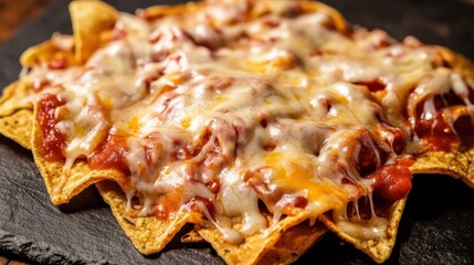 Savory Nachos Topped with Melted Cheese and Fresh Salsa