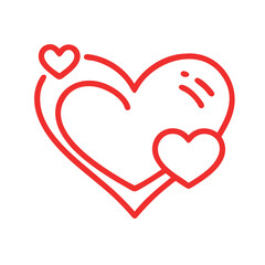 : red heart symbol love vector icon on white back round