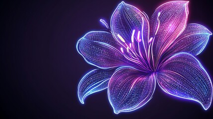 Neon lily in vibrant colors