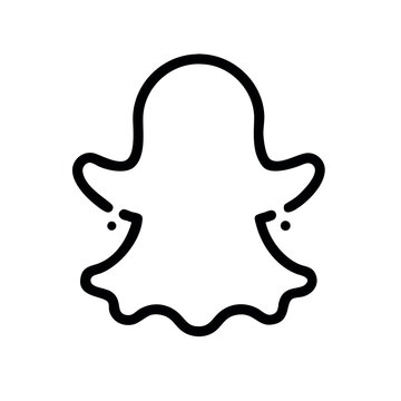 snapchat social media silhouette on white backround