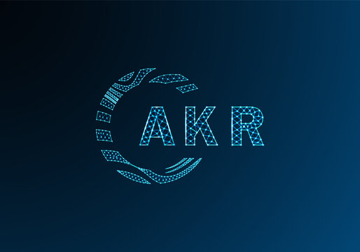 AKR low poly letter logo vector design. AKR lower poly logo design. AKR unique low poly logo design.
