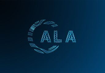 ALA low poly letter logo vector design. ALA lower poly logo design. ALA unique low poly logo design.