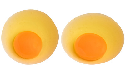 Cracked Raw Egg without Shell on Transparent Background