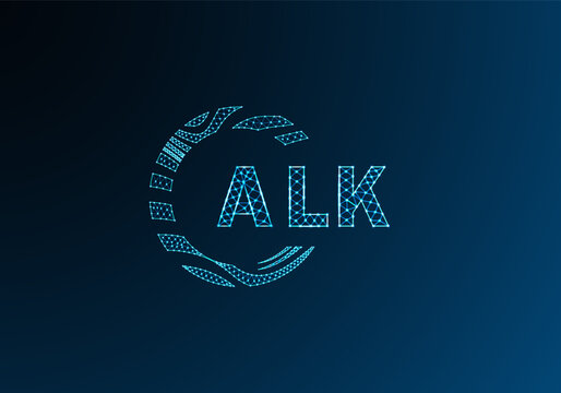 ALK low poly letter logo vector design. ALK lower poly logo design. ALK unique low poly logo design.