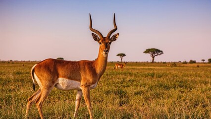 Naklejka premium Impala Observed in Natural Habitat during Safari in East Africa