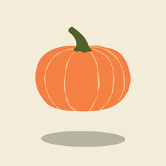 Minimalist autumn jack o lantern giant pumpkin squash illustration fall theme vector