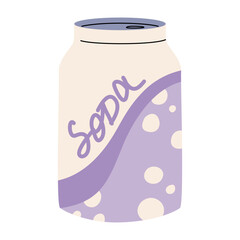 Soda can illustration. Tin can of soft drink.