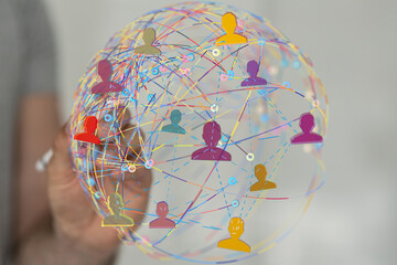 Illustrative image of a global network, showcasing connections between individuals.