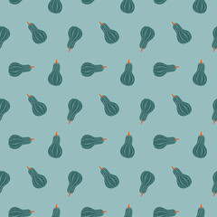 Minimalist autumn pumpkin winter squash illustration fall theme seamless pattern vector