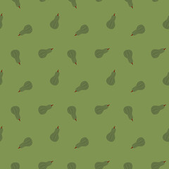 Minimalist autumn pumpkin green maxima gourd squash illustration fall theme seamless pattern vector