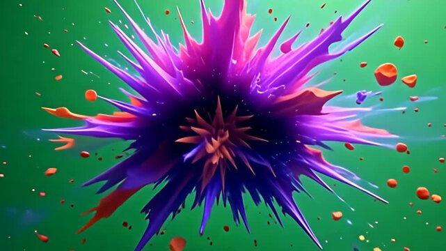 attestant an burst of lively tint and movement adenine tints of orangish and purple turn and collide, forge detonate sherd from disturbance muzzy conceptual burst geometry that dust