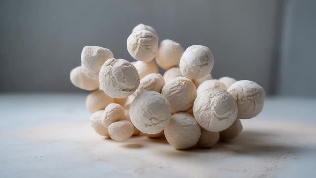 Experience the mesmerizing motion of white powder clouds dispersing, showcasing intricate details in this high-quality animation.