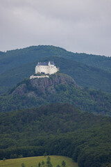 Fuzer Castle standing on a cliff in Zemplen Mountains, Hungary