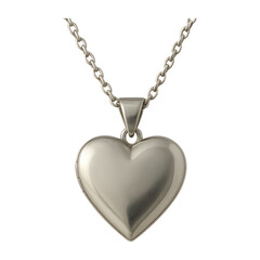 PNG Elegant heart-shaped silver pendant.