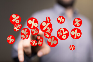 Image of percentage symbols, ideal for finance, banking, sales, and discount concepts.