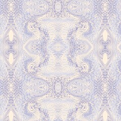 Ethereal Symmetry: An elegant symmetrical pattern, showcasing intricate details and delicate textures in soft hues of light blue and cream.