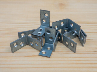 L angle bracket. Galvanized metal bracket for shelves and furniture. Ideal for fixing, repairing,...