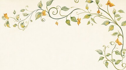 Ornate floral border on light beige (1)