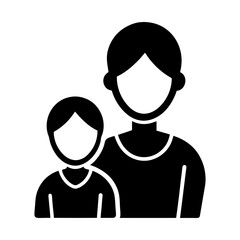 Parent and Child Icon on White Background – Flat Family Vector.