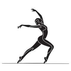 Silhouette of a man or woman, running, jumping, or dancing, perfect for sports and fitness illustrations