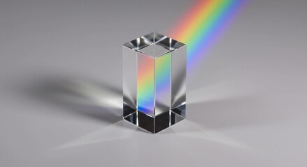 Prisme verre clair arc-en-ciel lumineux refraction spectaculaire. AI Generated