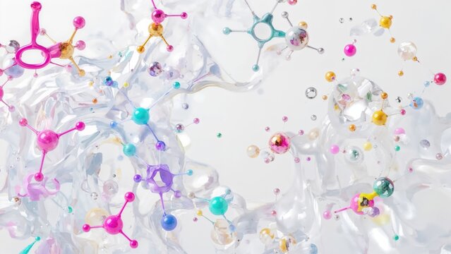 Abstract design background featuring cosmetic essentials