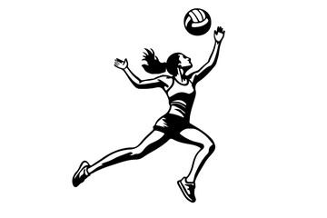 Female athlete playing netball vector 2 volleyball