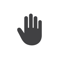 Hand flat icon. Warning sign. Vector simple illustration