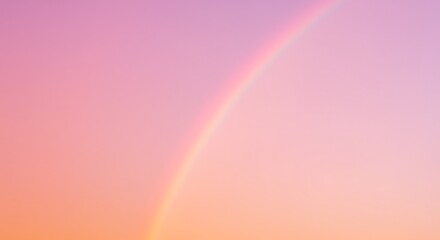 Arc en ciel pastel se fondant doucement dans un ciel rose tendre au coucher du soleil. AI Generated