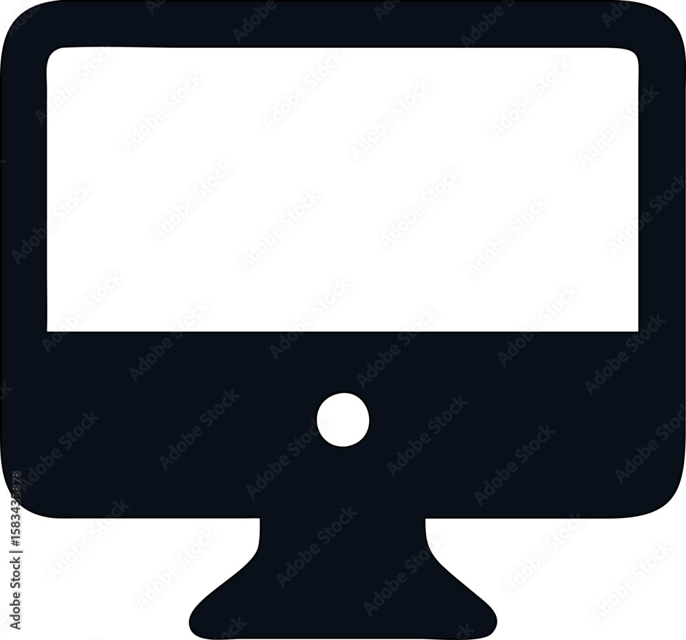 Poster sleek monitor screen vector icon for digital design, tech branding, and ui elements.