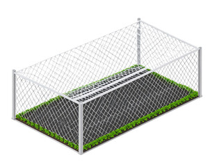 tennis court with net