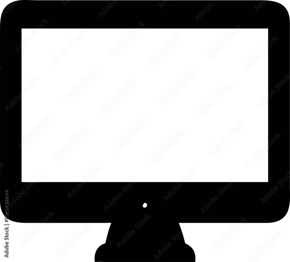 Aufkleber pc monitor screen icon ideal for minimalist web and app interface designs.