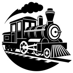 Train engine silhouette illustration